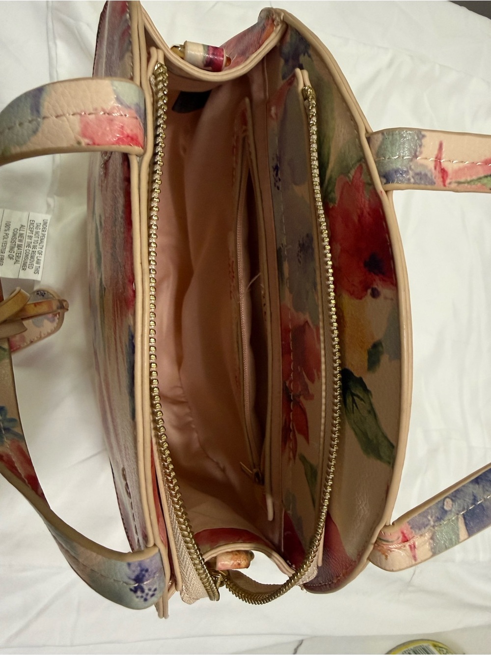 Floral Round Top Handle Bag Pink Multicolor Y2K - Picture 6 of 7